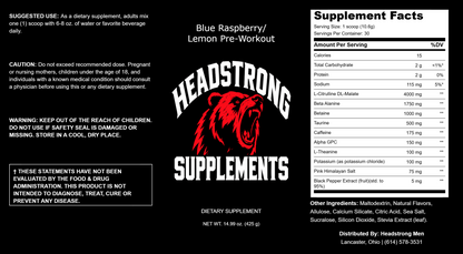 Blue Raspberry/Lemon Pre-Workout